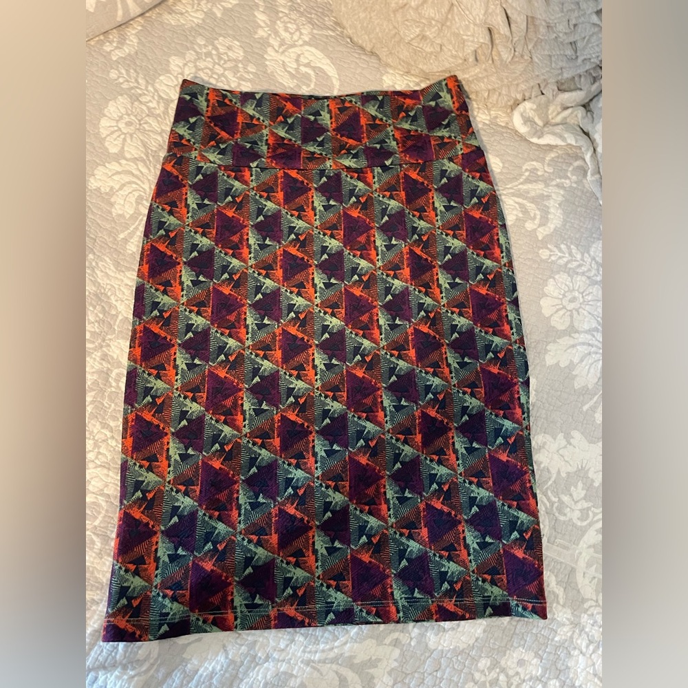 LuLaRoe Colorful Geometric Pencil Skirt, size M